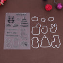 Birthday Silicone Clear Stamp+Metal Cutting Die Stencil DIY Scrapbook Decor
