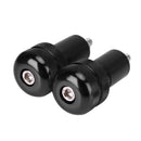 2pcs 22mm Motorcycle Anti Vibration Handlebar Ends Grip Caps Plugs (Black)