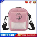 Fashion Women Hit Color Canvas Messenger Bag Cartoon Print Purse (Pink)