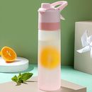 Spray Water Bottle Large Cooling Summer Outdoor Sport Drinking Cup (Pink)