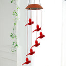 Solar Power Color Changing Wind Chime Lamps Garden Red Bird Pendant Light