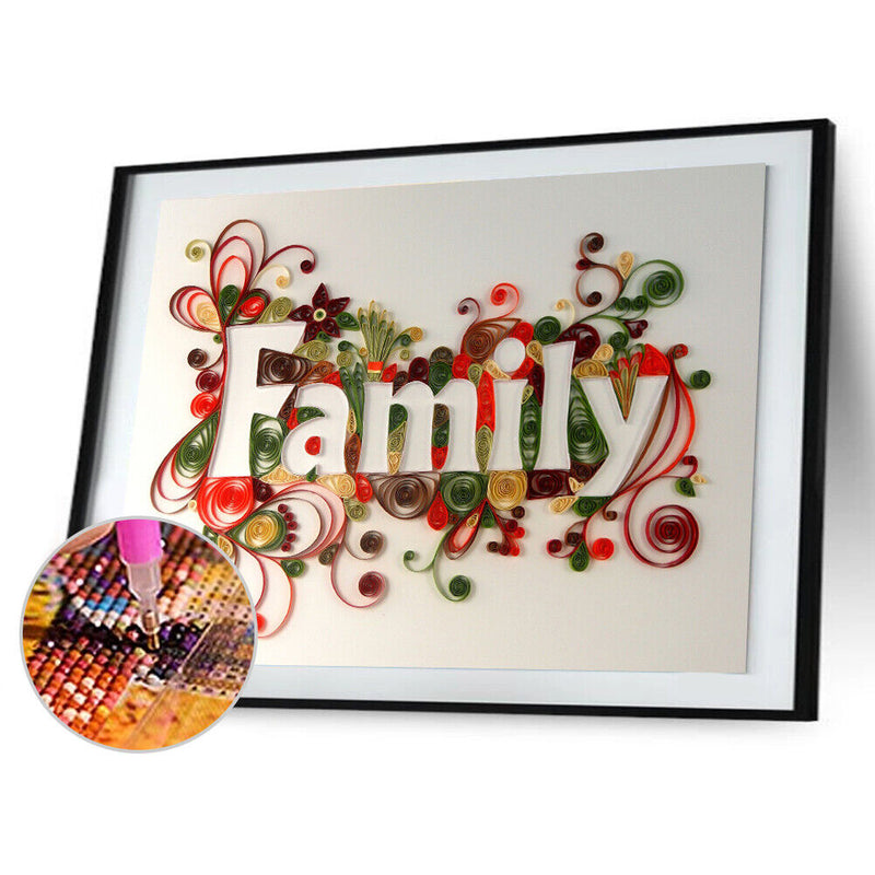 5D DIY Family Full Round Drill Diamond Painting Handicraft Rhinestone Drawing