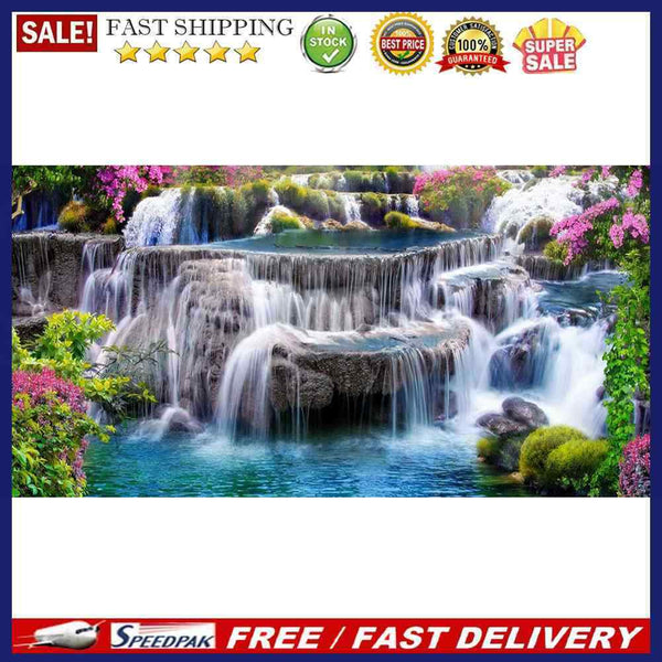 Mountain Waterfall Oil Paint By Numbers Kits Canvas Picture Wall Art DIY Craf