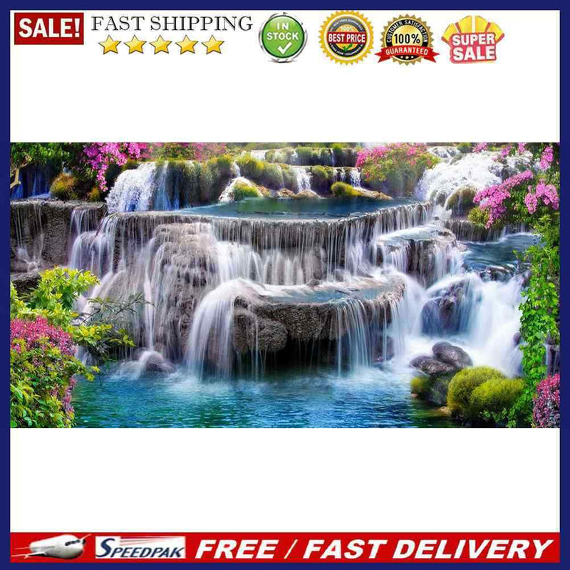 Mountain Waterfall Oil Paint By Numbers Kits Canvas Picture Wall Art DIY Craf