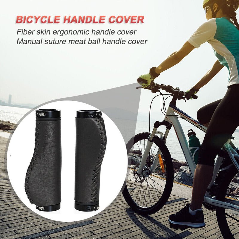 1 Pair PVC Anti-Skid Mountain Bike Ergonomic Handleable Grips Cover with Plugs