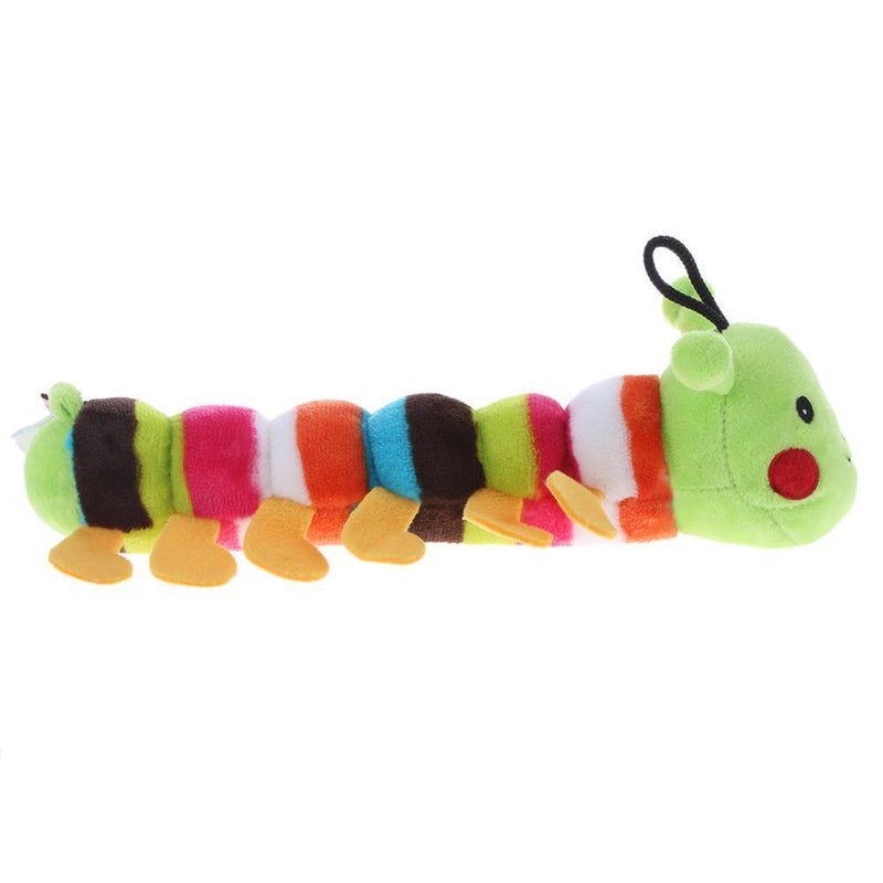 Pets Toys Cute Longworm Shape Plush Sound Squeaker Chew Bite Toys(Green)