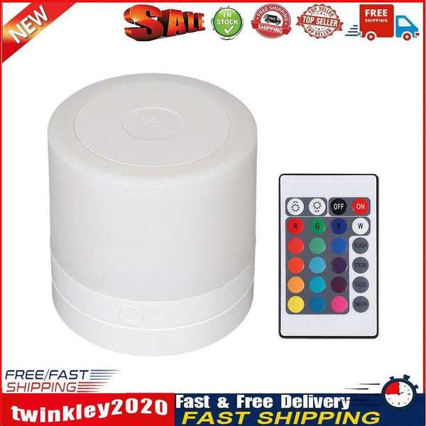 LED Night Light 7 Colors USB Bedside Living Room Table Lamp (Remote White) Newly
