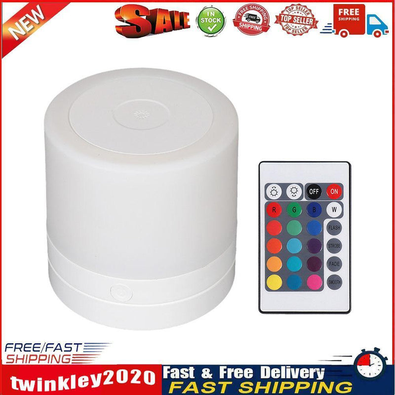 LED Night Light 7 Colors USB Bedside Living Room Table Lamp (Remote White) Newly