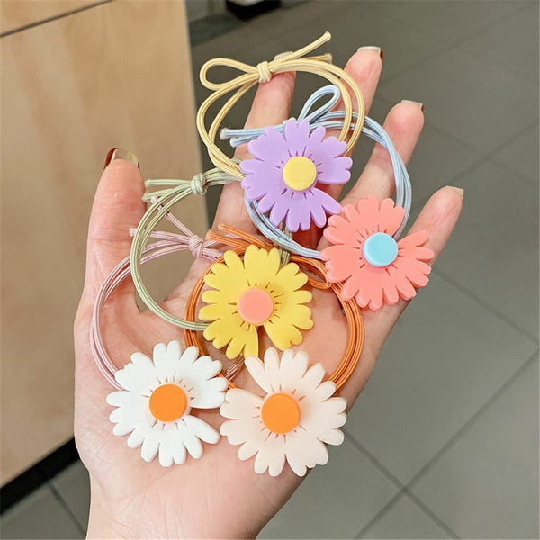 Women Simple Hair Accessories Hair Rope Little daisy Hair Ring High Elastic