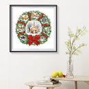 Full Embroidery 11CT Cross Stitch Needlework Christmas Wreath Printed Stamped