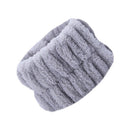 2pcs Absorbent Sweatband Flannel Waterproof for Washing Face (Grey)