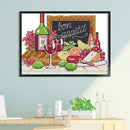 Cross Stitch Printed Embroidery DIY Needlework 14CT Stamped (J457 Wine)
