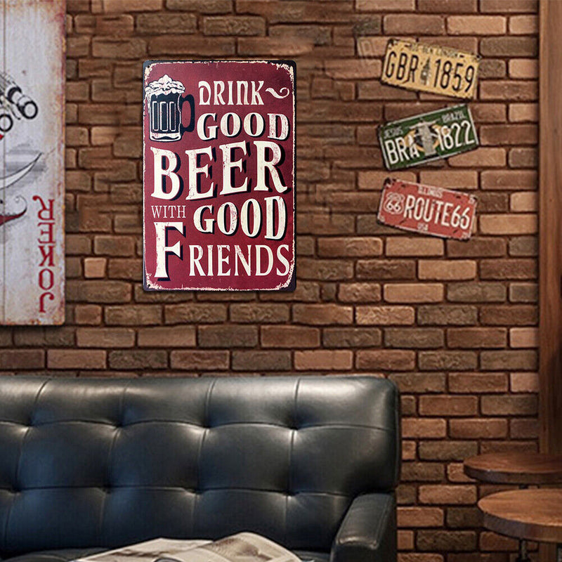 Drink Beer Retro Metal Plate Tin Sign Plaque Poster Wall Art for Club (2)