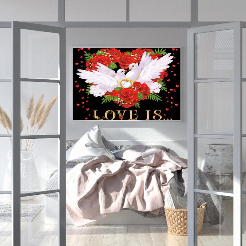 5D Full Round Drill Diamond Painting DIY Peace Dove Picture Rhinestones Craft