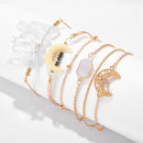 6pcs Retro Shell Flower Bracelet Slice Bangles Women Jewelry Gift (Style 8)