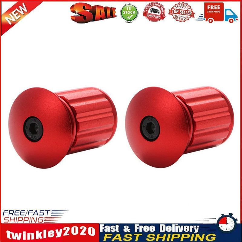 1 Pair MTB Handlebar Plugs Aluminum Alloy Road Bicycle Grip Plug (Red) Newly