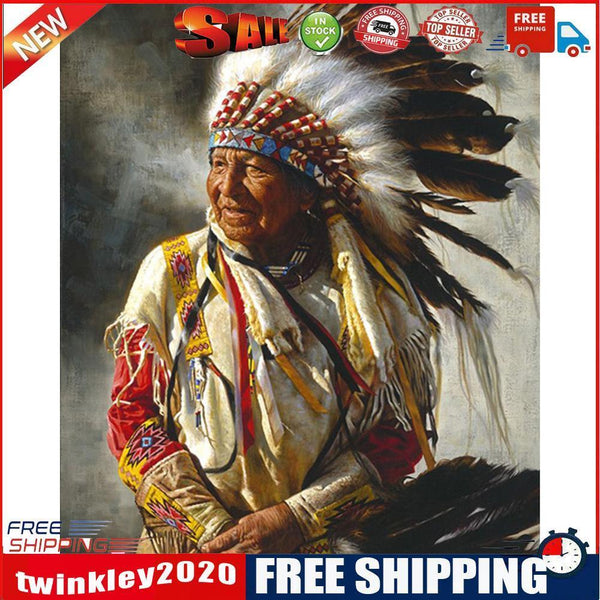Indians Old Lady Oil Paint By Numbers Kits Canvas Picture DIY Wall Crafts