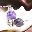 Amethyst Ball Dowsing Pendulum Healing Divination & Gift Meditation Crystal I2E4