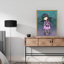 Listen Music Girl Frameless DIY Oil Paint by Numbers Kit Picture Wall Art