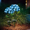 LED Solar Light Hydrangea Flower Lawn Stakes Lamp Outdoor Art Decor (Blue) Newly