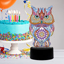 DIY Special Shaped Diamond Painting Owl LED Light Cross Stitch Embroidery L
