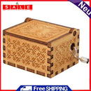 Retro Wooden Hand Cranked Music Box Home Crafts Ornaments Children Kids Gifts