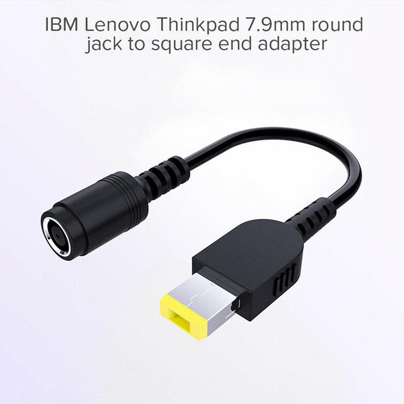 For Lenovo Thinkpad Round Jack to Square Plug Adapter Charger Power Converter`
