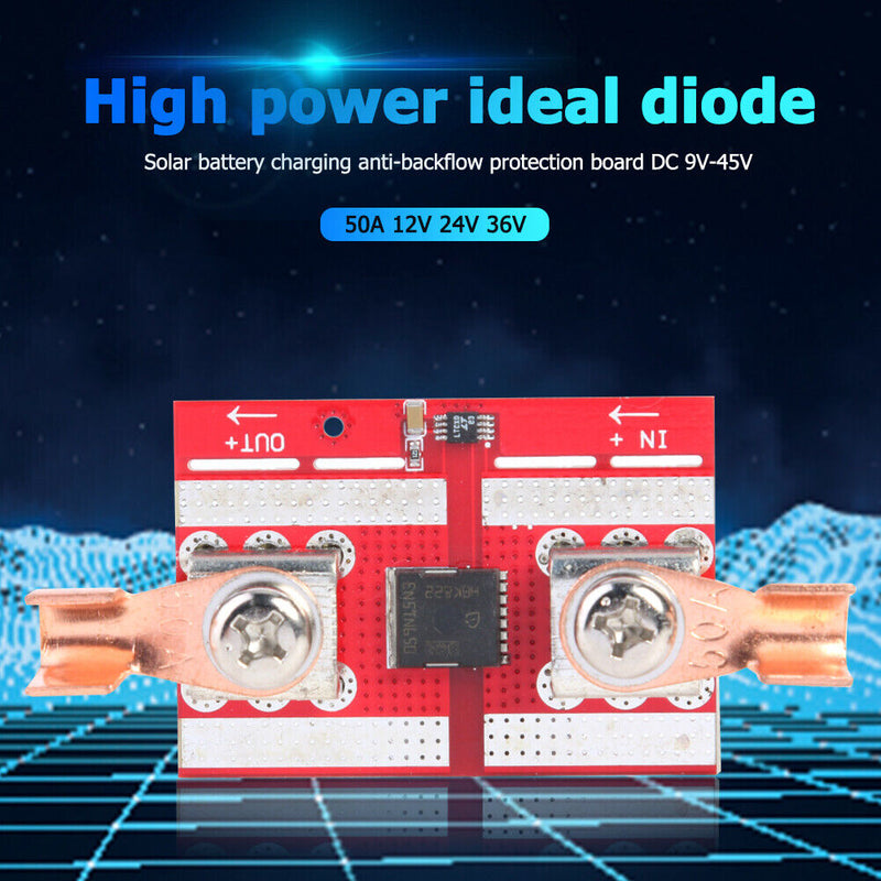 50A 12/24/36V High Power Ideal Diode Solar Battery Charging Anti-backflow Boa
