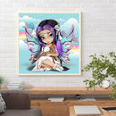 2PCS 5D DIY Part Special Drill Diamond Painting Cartoon Girl Drawing