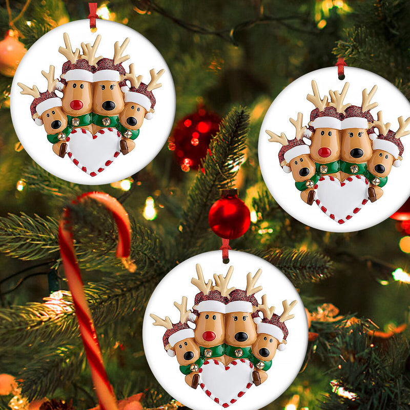 Reindeer Family Christmas Tree Ornament Assorted Christmas Fawn Pendants Gift