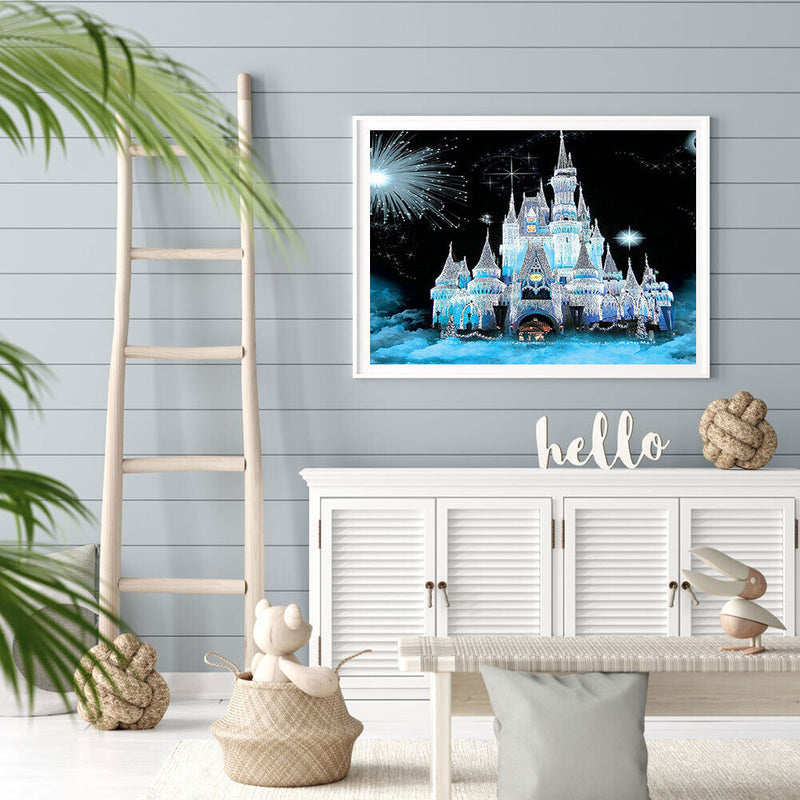 Snow Castle 5D Diamond Painting Rhinestone Full Round Drill for Room Decora