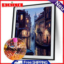1pcs DIY Venice City Round 5D Diamond Painting Cross Stitch Diamonds Embroidery-L