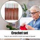 Aluminum Colorful Crochet Hooks DIY Weaving Sweater Wooden Handle Crochet Set
