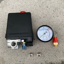 Bar 1/4'' BSP Air Compressor Safety Valve Switch Control Valve Pressure Gauge