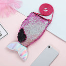 Lovely Sequins Coin Purse Strap Handbag Kids Girl Glitter Small Zipper Clut