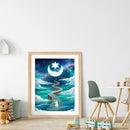 5D Rhinestone Picture Road to Moon Full Round Drill Diamond Painting Kit Mosaic