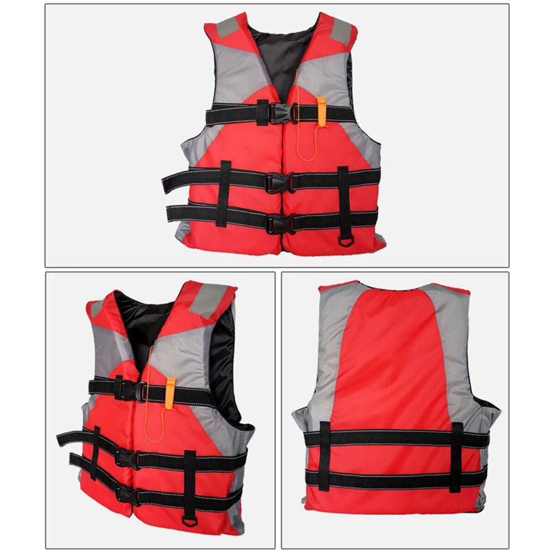 Adults Floating Jacket Lightweight Life Vest for Fishing Swimming (Red) Newly