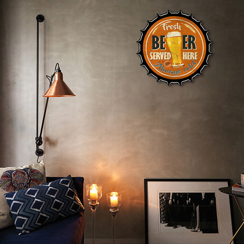 Rust Free Metal Tin Sign Beer Bottle Cap Beer Plate for Pub Bar Art Drawing