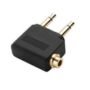 3.5mm Jack Audio Adapter for Airplane Travel Earphone Headphone (2pcs)