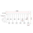 LED Curtain String Light 8Mode Star Moon Plug Night Light  (EU Warm Light)