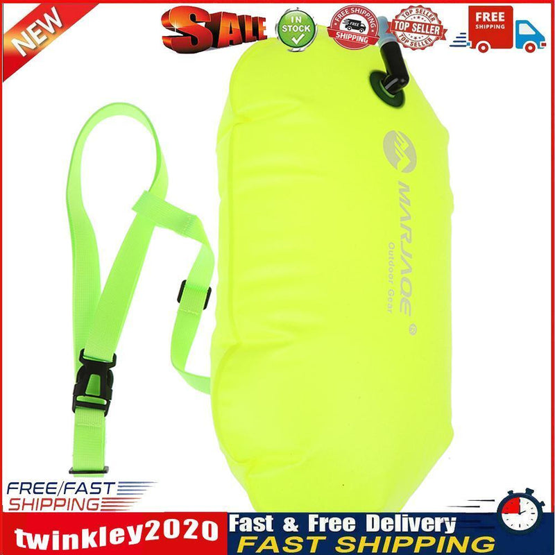 Inflatable Swimming Float Air Dry Buoy Water Sport Bag (Fluorescent Green) Newly