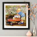 Full Round Drill Diamond Painting Little Boy Car 5D DIY Handmade Mosaic Crafts
