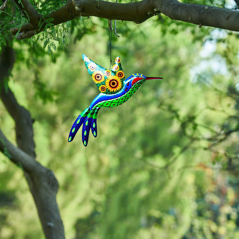 Metal Hummingbird Wall Decor - Outdoor Indoor Hanging Wall Art Set of 4