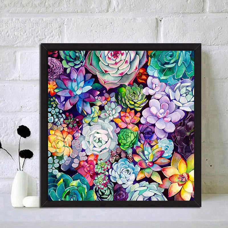 Diamond Embroidery Succulent Plant Mosaic Round Drill Diamond Painting Bead Art