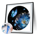 Digital Paint Circular Pattern Painted By Numbers On Canvas