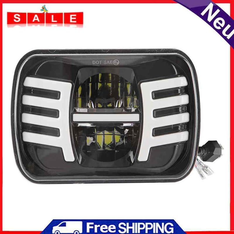 7x6 Square LED Headlight w/ DRL Turn Signal for GMC Savana 1500 2500 3500 Safari
