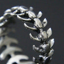 Male Fashion Geometric Biker Metal Wedding Rock Fish Bone Ring Punk Gothic