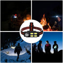 COB LED Camping Headlight Waterproof Flashlight USB Rechargeable 4-Ga