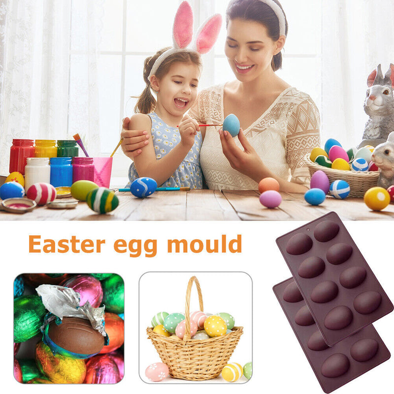 Silicone Baking Molds Easter Eggs Shape Chocolate Muffin Mousse Cake DIY Mo