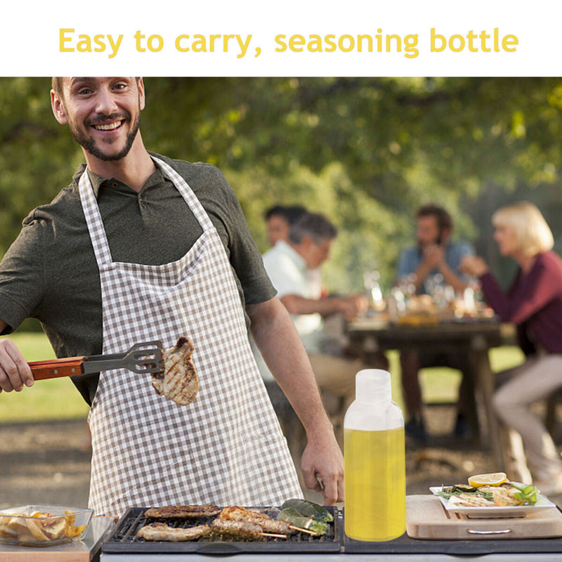 Portable Condiment Bottles with Cover - Clear Bottles for Easily Identity